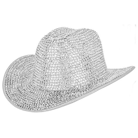 NWT Sparkling Bling Rhinestone Barbie Pink Cowboy Hat Halloween Costume … - Picture 8 of 8